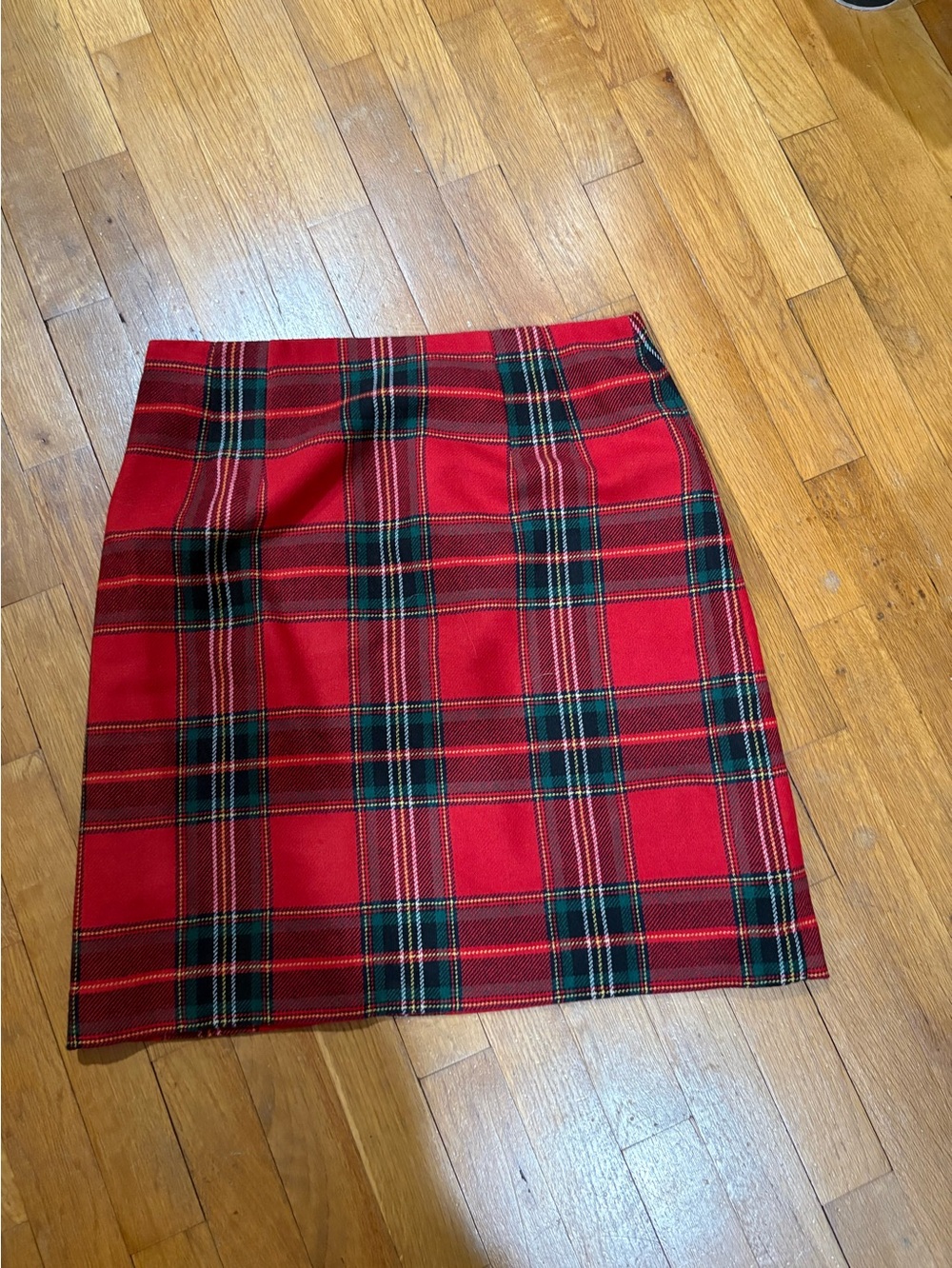 Talbots Red Plaid Mini Skirt with Green and Black Checks